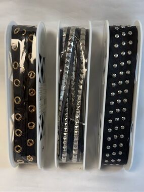 SIMPLICITY Black Studded and Grommet Trim Trio NWT